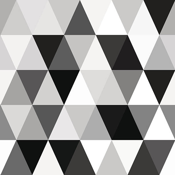 흑백 추상적임 지오메트리 패턴 - argyle textile seamless pattern stock illustrations