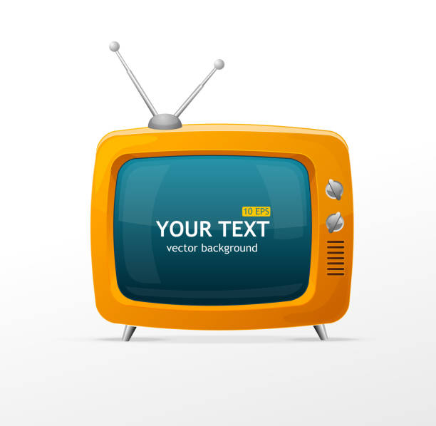 Vector Orange Retro Tv Stock Illustration - Download Image Now - Television  Set, Television Industry, Cartoon - iStock