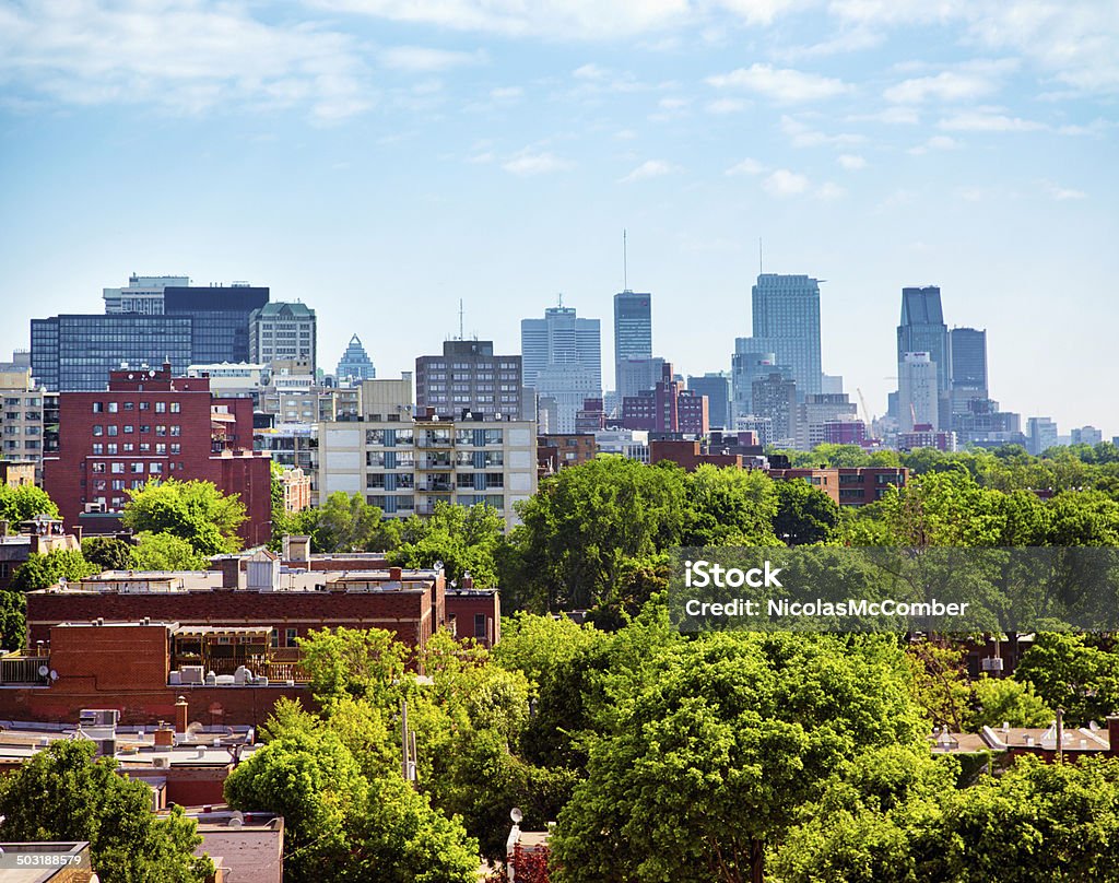Downtown Montreal skyline from Westmount Downtown Montreal skyline from Westmount rooftop. Montréal Stock Photo