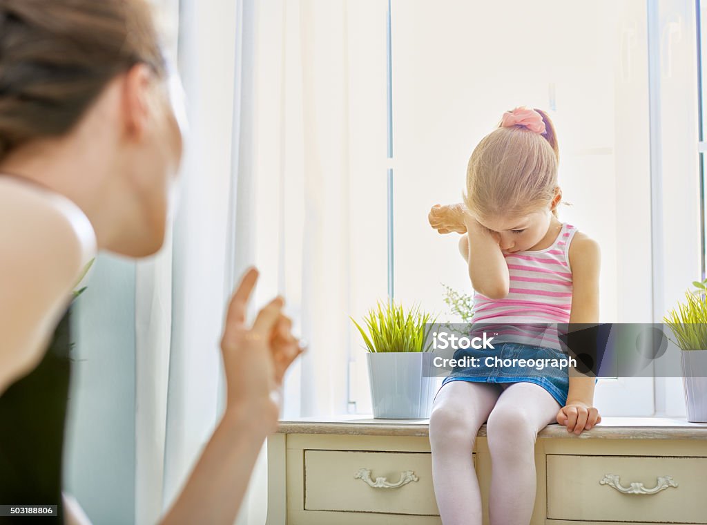 scold mother scolds her child Child Stock Photo