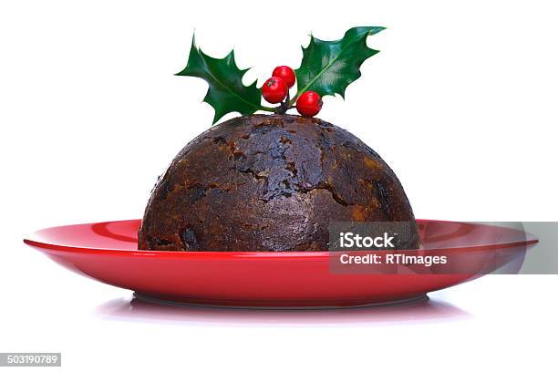 Christmas Pudding Isolated Stock Photo - Download Image Now - Christmas Pudding, Cut Out, White Background