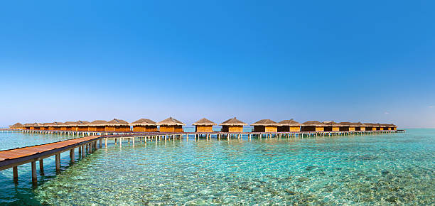 istock Bungalows on tropical Maldives island 503190832