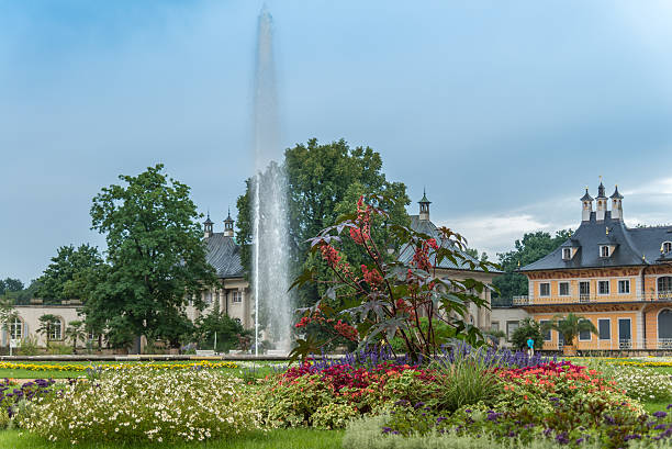 palacio de pillnitz mit park - freistaat fotografías e imágenes de stock