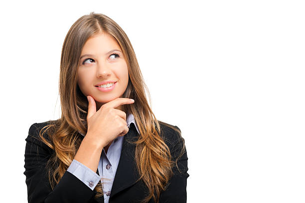 istock Smiling female manager isolated on white 503191921
