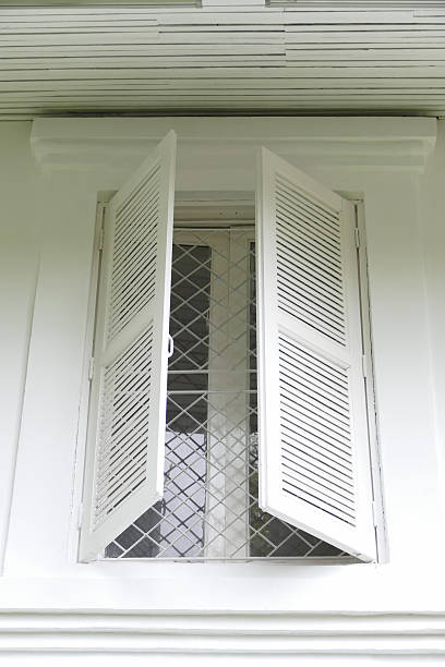 istock opening white wooden window 503192322