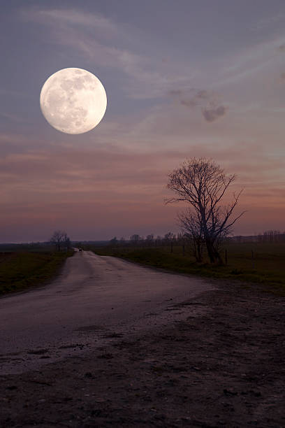 istock Moonrise over asphalt road 503192775