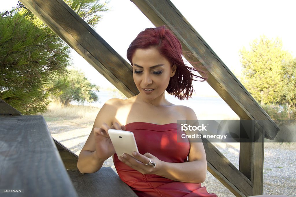 Woman with smartphone 30-34 Years Stock Photo