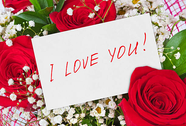 istock Roses bouquet and greeting card 503200710