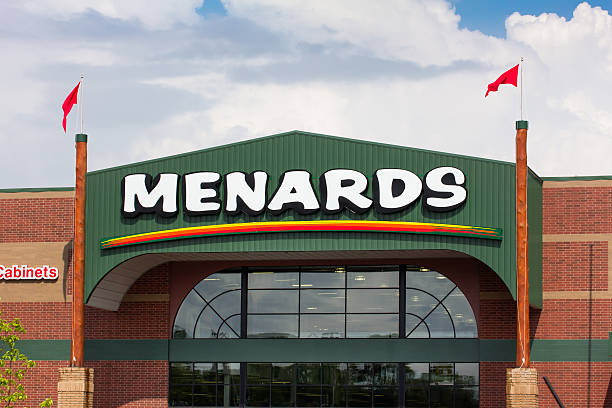 Menards Store Exterior Richfield, United States - June 28, 2014: Menards home improvement store exterior.  Menards is a chain of home-improvement centers in the Midwestern United States. merchandiser stock pictures, royalty-free photos & images