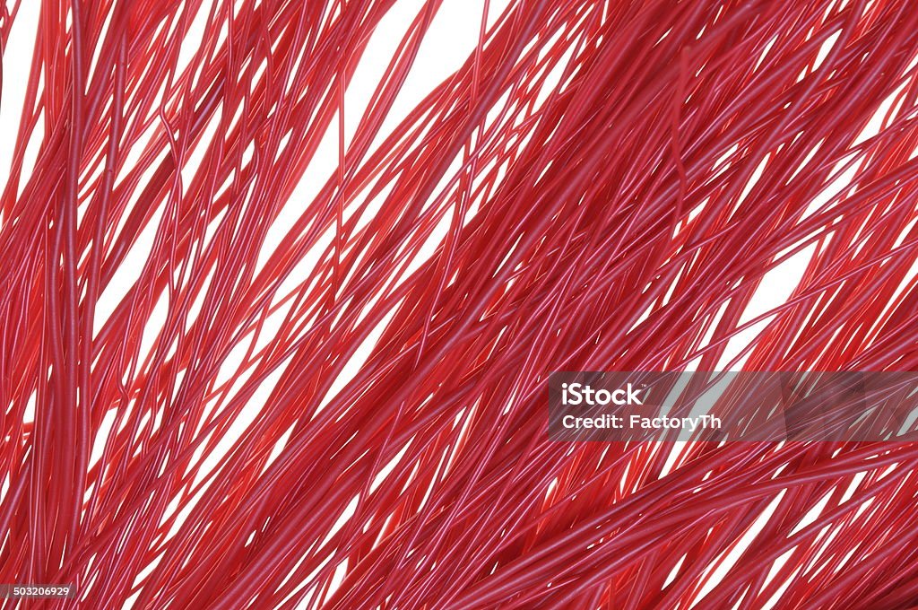 Red wire lines Red wire lines on white background Abstract Stock Photo