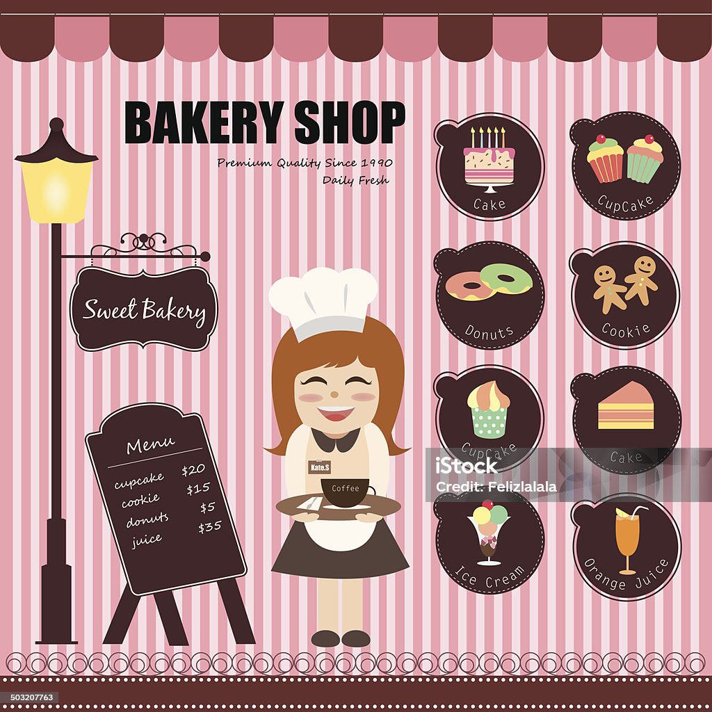 set of bakery theme 01 Adult stock vector