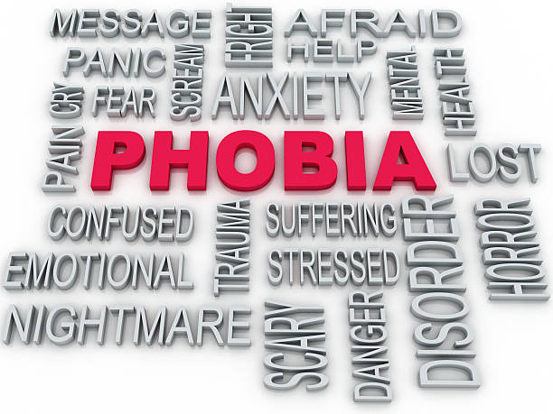 istock 3d Phobia symbol conceptual design isolated on white. Anxiety di 503208655