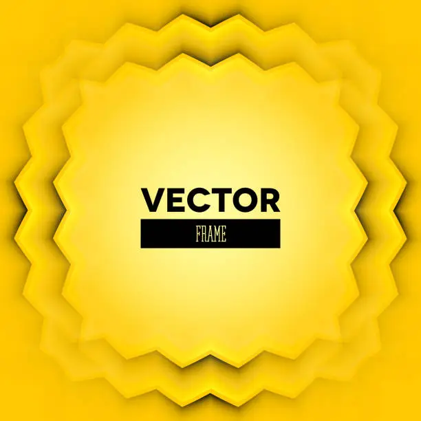 Vector illustration of Abstract vector frame with yellow layers