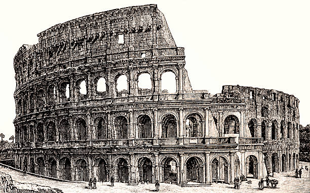 колизей, рим, италия - coliseum stock illustrations