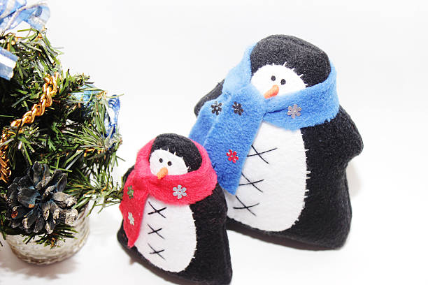 istock nice toys of handwork  penguins in scarf 503215464