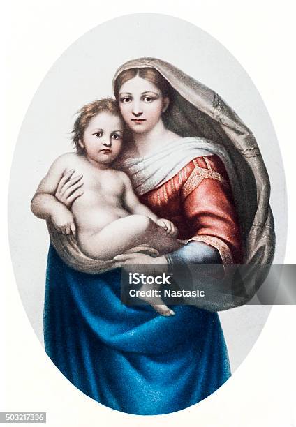 Sistine Madonna Stock Illustration - Download Image Now - Painting - Art Product, Virgin Mary, Renaissance