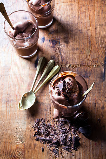 istock ice cream chocolate on wooden vintage table 503219142