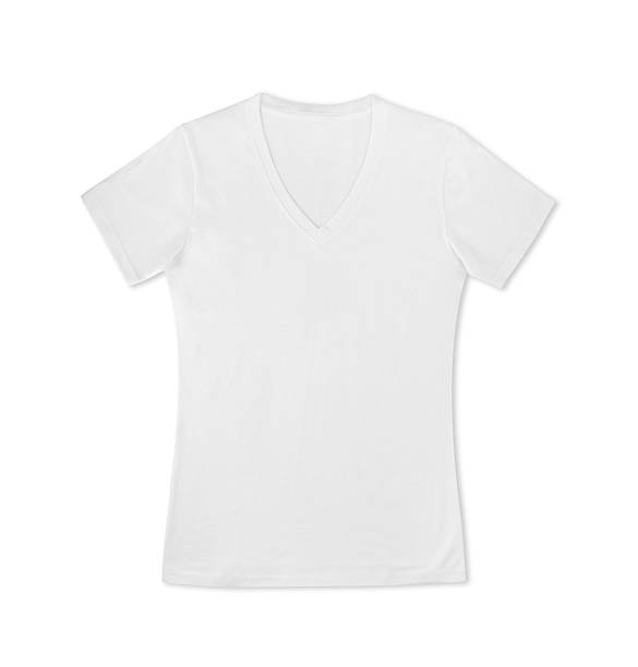 istock lady T-shirt isolated on white background. 503220129