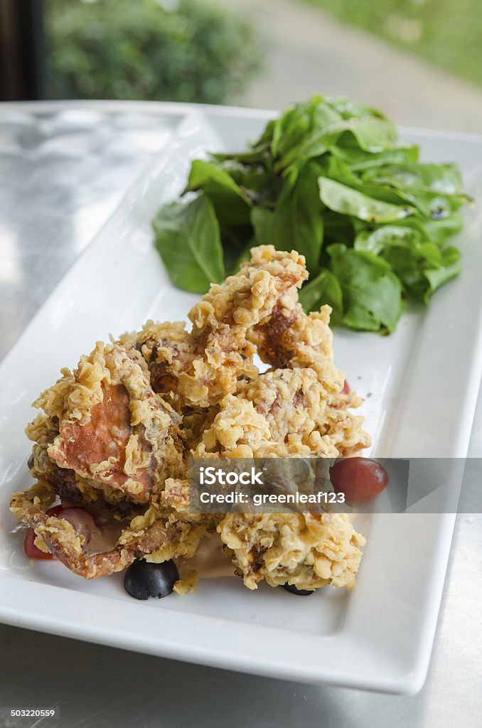 Salade de crabe Thaïlande aliments contenant. Herbes et légumes de la Thaïlande - Photo de Aliment libre de droits