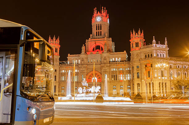 Madrid, Spain - June 2, 2025: Buildings and pedestrians along the streets in Madrid in Spain