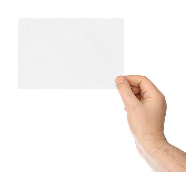 istock Blank paper card in hand 503221828