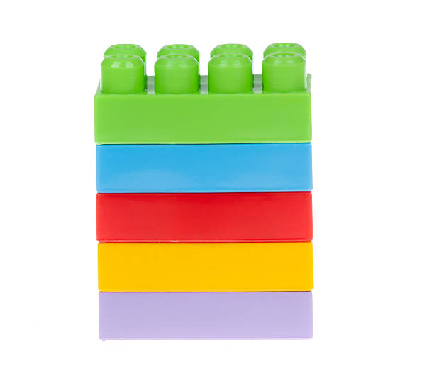 istock Colorful plastic building blocks isolated on white background 503222190
