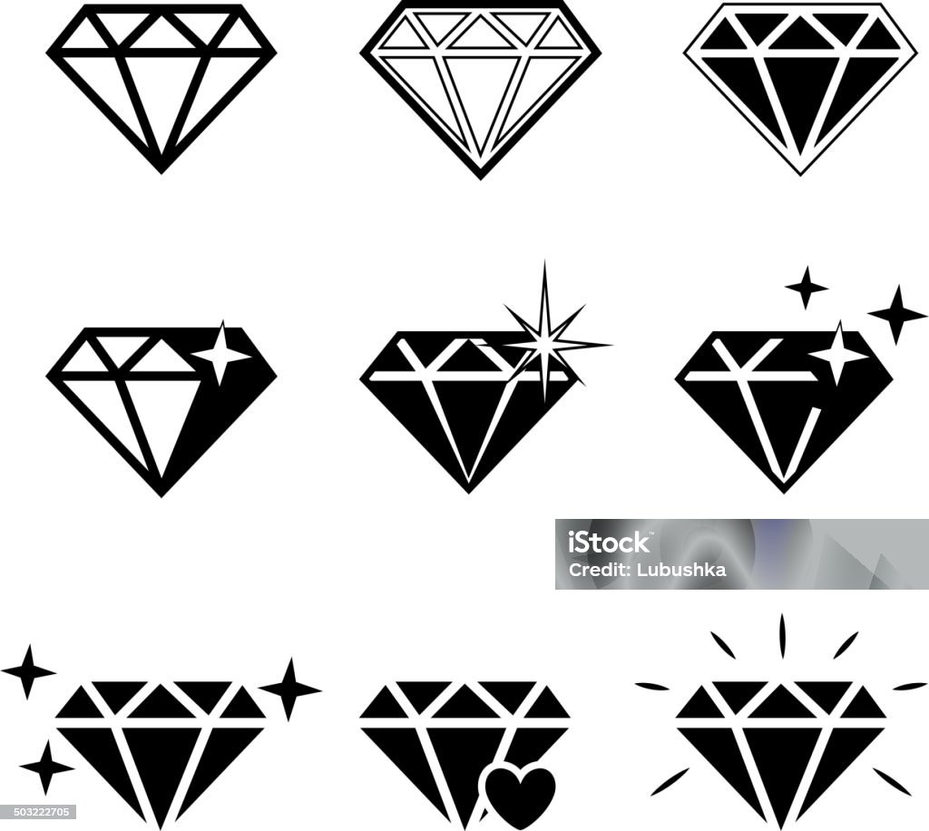 Diamond Diamond  vector icons set on white background. Adult stock vector