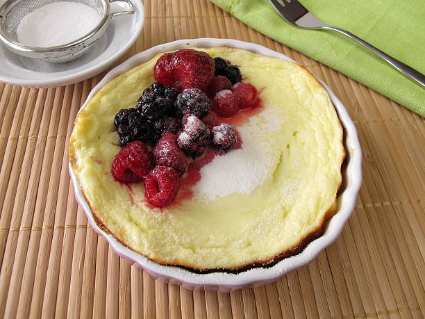 Small cheese cake without soil with berries