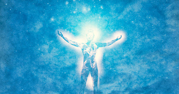 spiritualità e di cosmic energie - aura foto e immagini stock