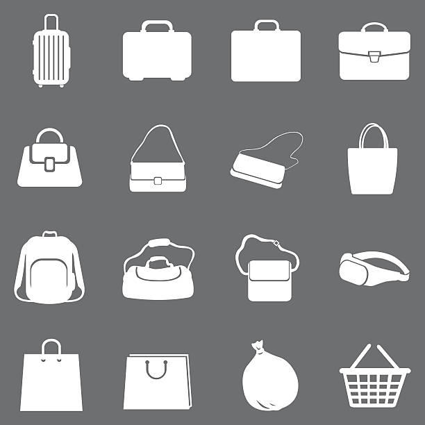 Vector Set of Bags Icons Vector Set of Bags Icons silhouette symbol computer icon shopping bag stock illustrations