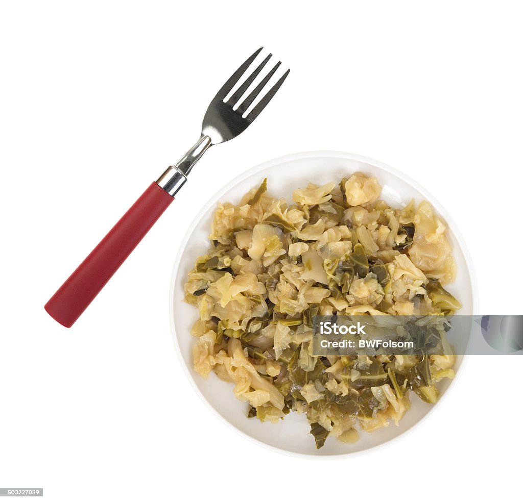 Assiette de chou préparés avec fourchette sur le côté - Photo de Aliment libre de droits