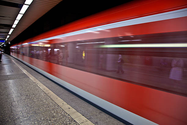 istock Train arriving in the station 503228286