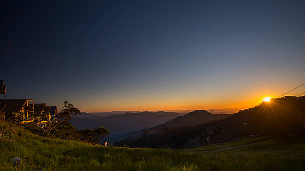 Mount Buller Sunset at Mount Buller, victorian high country high country stock pictures, royalty-free photos & images