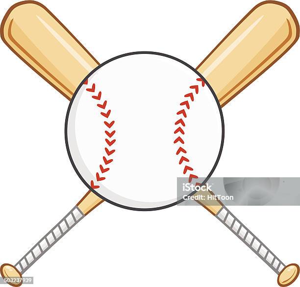 Crossed Baseball Bats With Ball Stock Illustration - Download Image Now - Baseball - Ball, Baseball - Sport, Baseball Bat