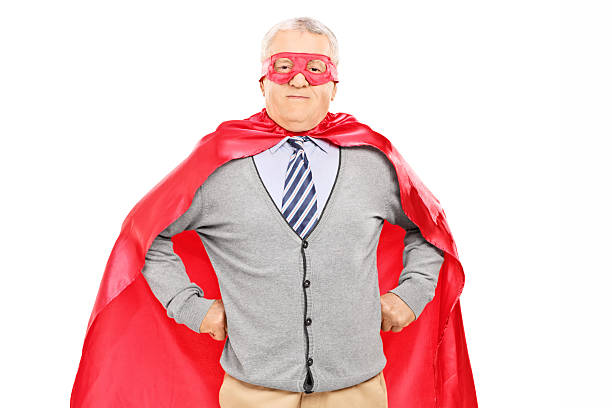 istock Elderly in superhero costume 503237969