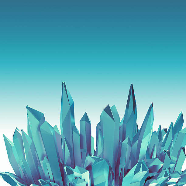 istock 3d blue crystal shapes, abstract arctic background 503238109