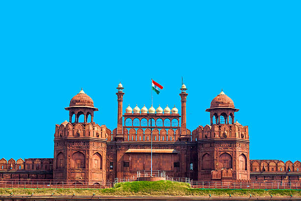lal qila, forte rosso di nuova delhi - india new delhi architecture monument foto e immagini stock