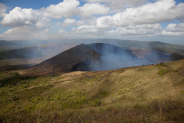 View on Masaya volcano crater in Nicaragua stock photo