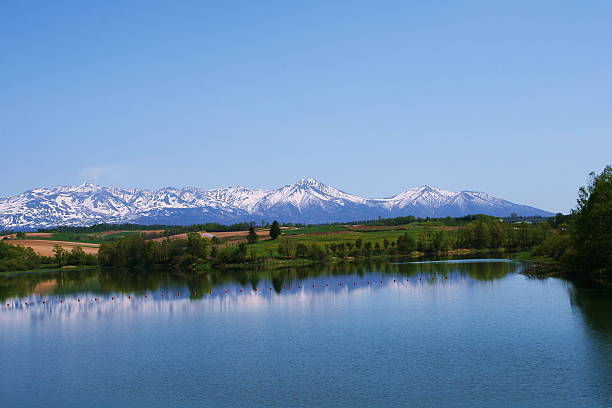 istock peak crowned with remaining snow in biei hokkaido .jp 503241798