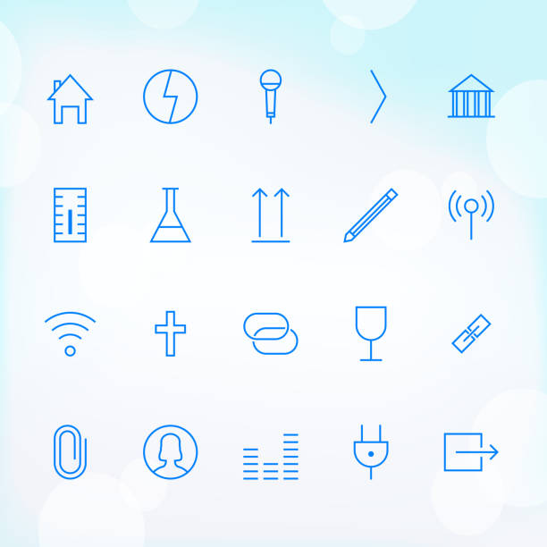 ilustraciones, imágenes clip art, dibujos animados e iconos de stock de 20 moderno delgada iconos para web y móvil de 7 - weather thermometer religious icon symbol