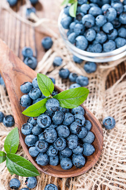 istock Blueberries on a Wooden Spoon 503243775