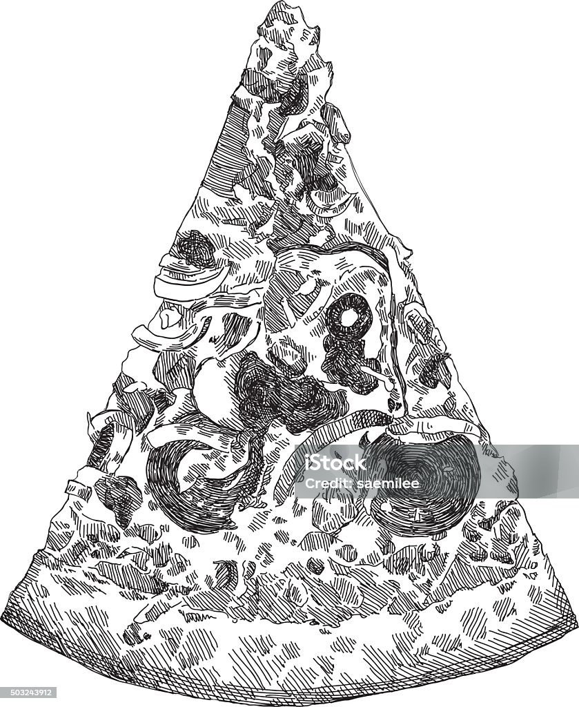 Sketch Pizza Vector illustration of pizza slice. Pizza stock vector