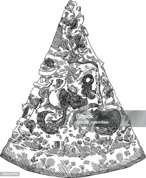 Sketch Pizza Stock Illustration - Download Image Now - Pizza, Slice of Food, Sketch