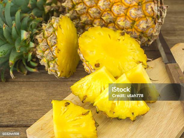 Pineapple Stock Photo - Download Image Now - Pineapple, Slice of Food, Cutting