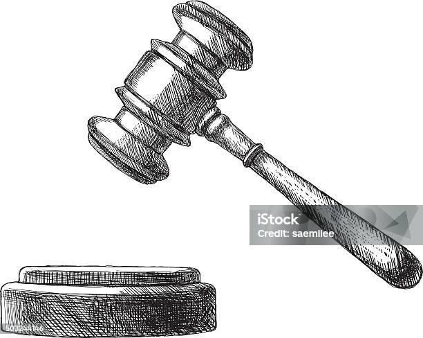 Sketch Gavel Stock Illustration - Download Image Now - Gavel, Law, Judge - Law