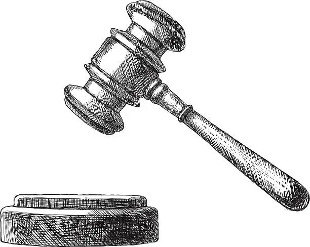 Vector illustration of Sketch Gavel