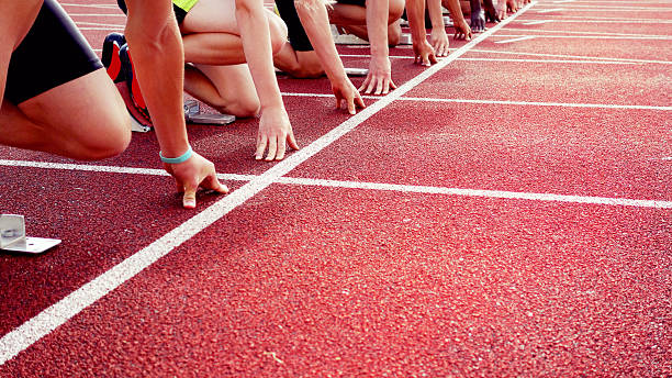 시작 트랙형 이벤트 - starting line sprinting beginnings track event 뉴스 사진 이미지