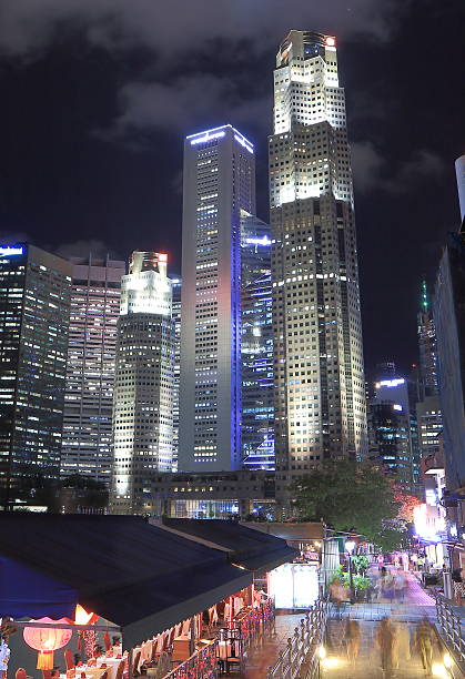 istock Singapore skyline and Boat Quay by night 503244845