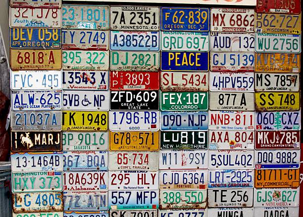 istock Roadside Collection Of Old License Plates 503245196