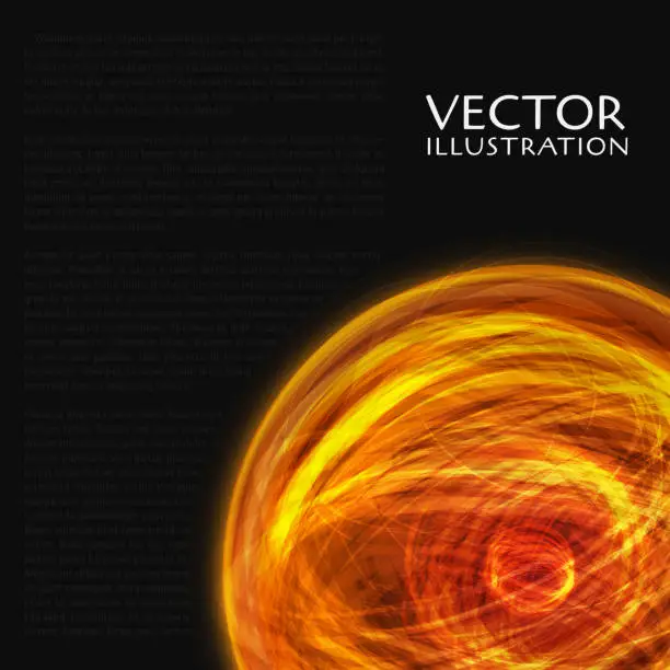 Vector illustration of Fire Sphere Like the Sun. Vector Illustration.